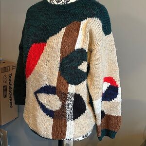 90s Western Connection Abstract Sweater Medium